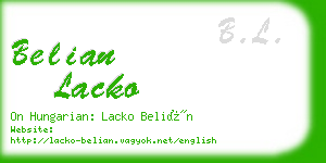 belian lacko business card